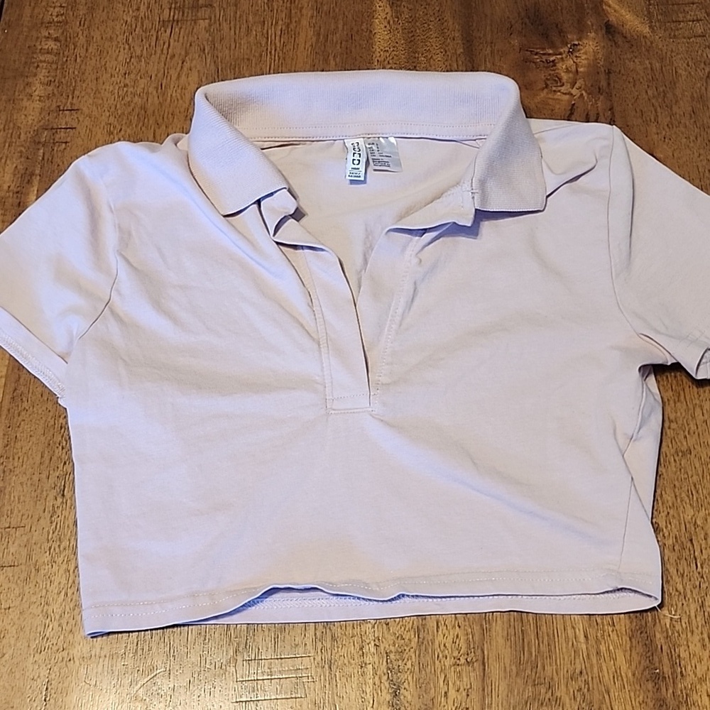 H&M DIVIDED COLLARED CROP TOP